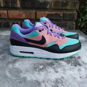 NIKE AIR MAX 1 SNEAKERS SHOES PINK PURPLE GREEN CLASSICS